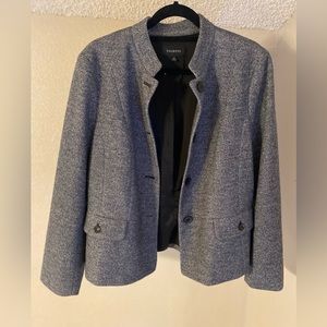 Talbots Gray Herringbone Blazer Jacket Sz 16